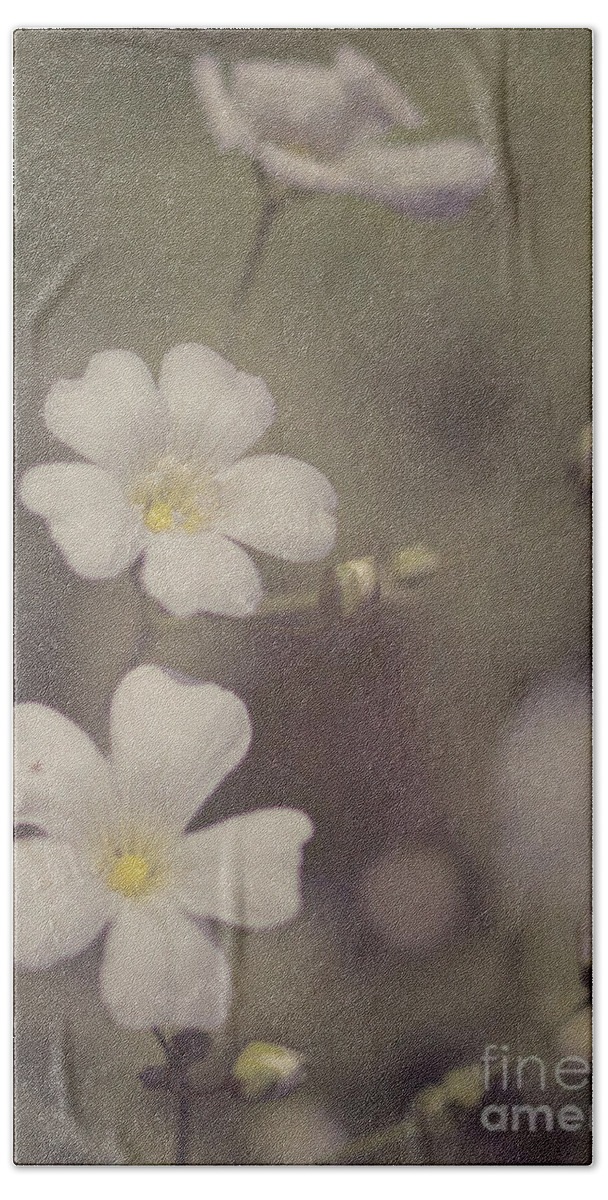 Flower Beach Towel featuring the photograph Tiny White Flowers by Pam Holdsworth
