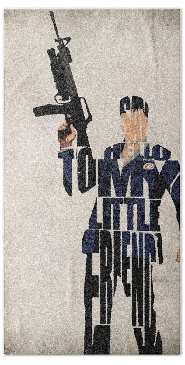 Al Pacino Beach Sheet featuring the digital art Tony Montana - Al Pacino by Inspirowl Design