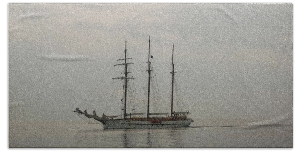 Sailboat Beach Sheet featuring the photograph Topsail Schooner Mystic by Christopher James