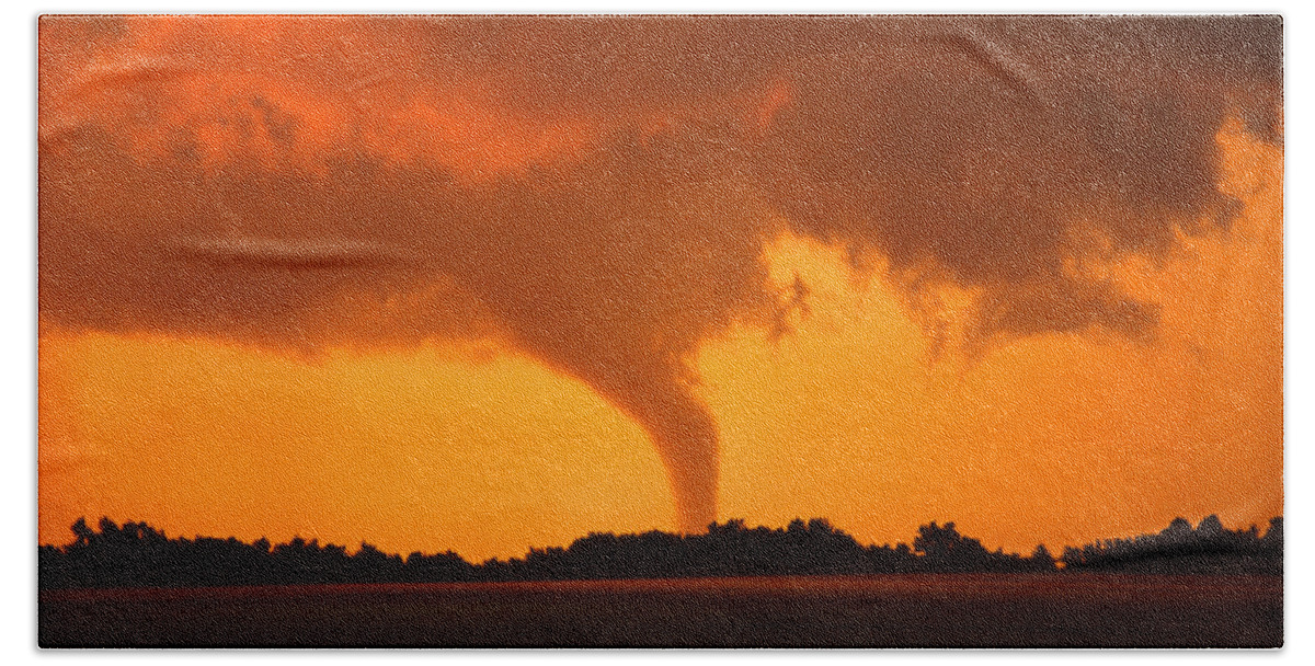 Tornado Beach Towel featuring the photograph Tornado Sunset by Jason Politte