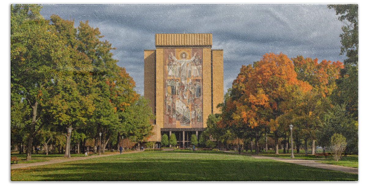 Architecture Beach Sheet featuring the photograph Touchdown Jesus by John M Bailey