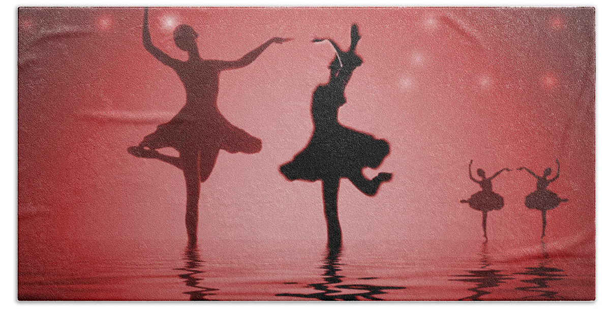 Ballerina Beach Sheet featuring the photograph Tranquil Persuasion In Red by Joyce Dickens