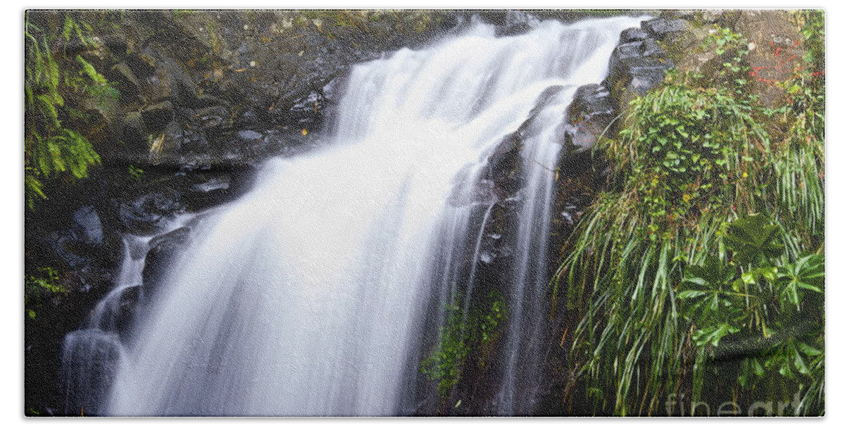 Annadale Waterfall Beach Towel featuring the photograph Tranquility by Laura Forde