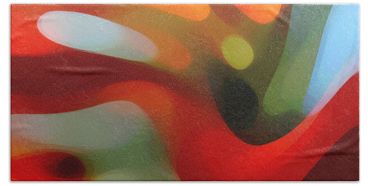 Abstract Beach Towel featuring the painting Tree Light 4 by Amy Vangsgard