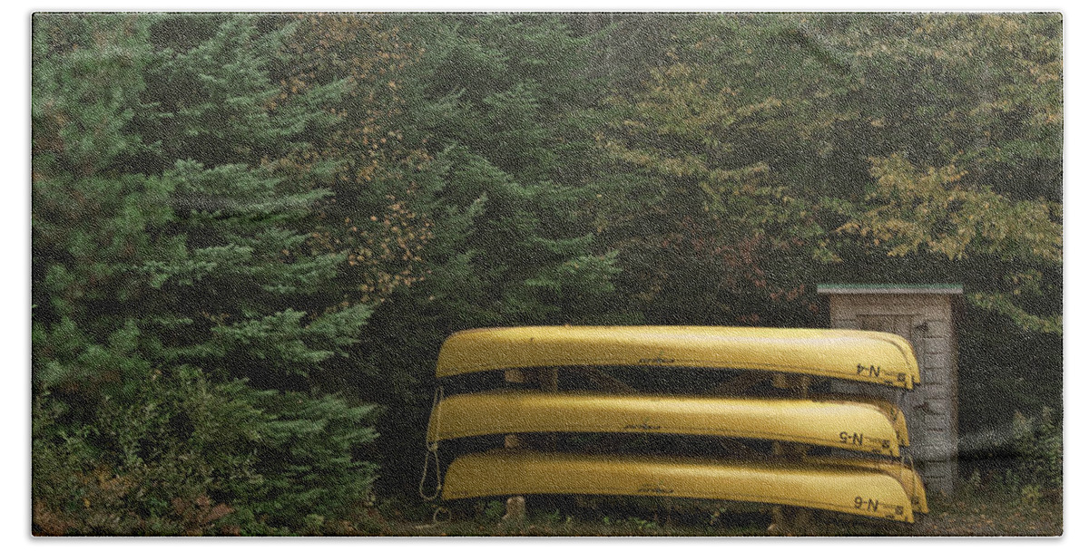 Canoes Beach Towel featuring the photograph Triplets In The Park by Hany J