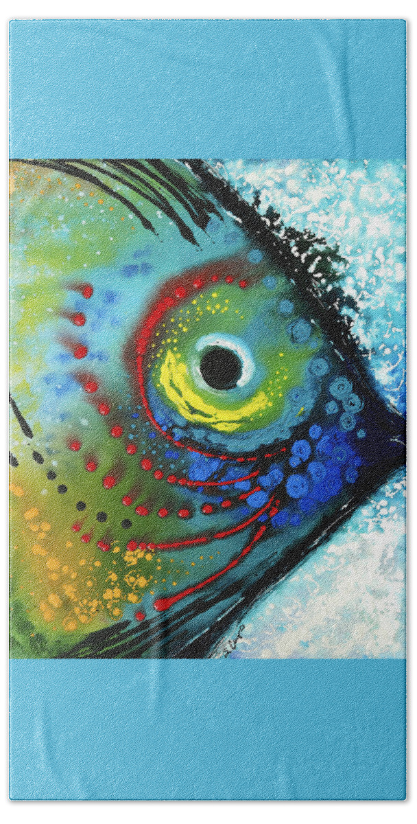 Fish Beach Towel featuring the painting Tropical Fish - Art by Sharon Cummings by Sharon Cummings