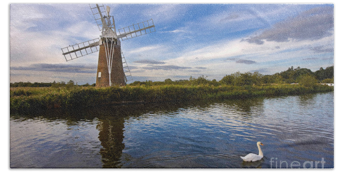 Travel Beach Towel featuring the photograph Turf Fen Drainage Mill by Louise Heusinkveld