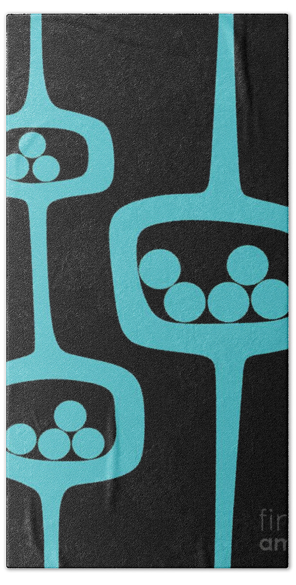 Abstract Beach Towel featuring the digital art Turquoise Pods 2 by Donna Mibus