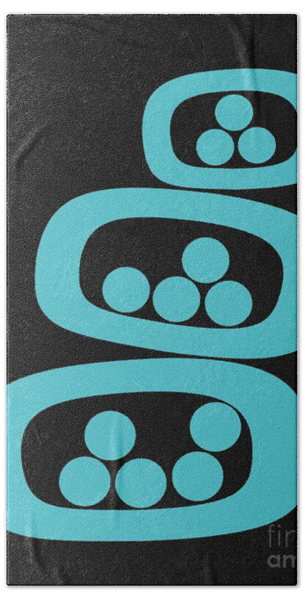 Abstract Beach Towel featuring the digital art Turquoise Pods by Donna Mibus