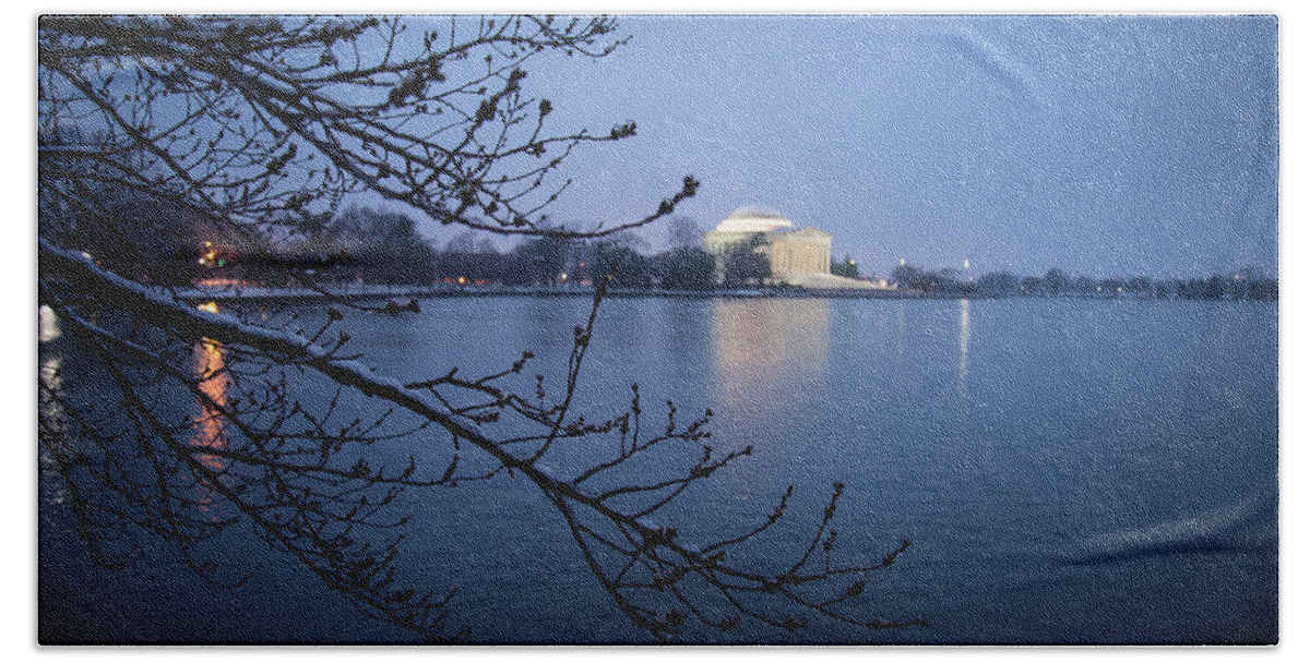 Thomas Jefferson Memorial Beach Towel featuring the photograph Twilight Reflections by Joan Wallner