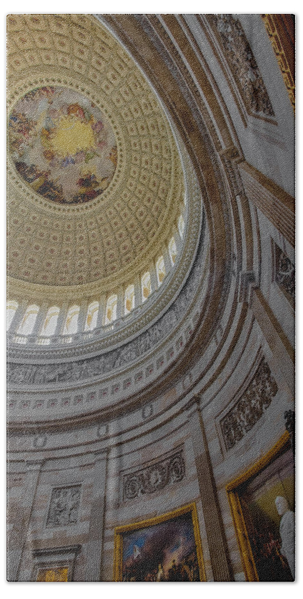 America Beach Towel featuring the photograph Unites States Capitol Rotunda by Susan Candelario