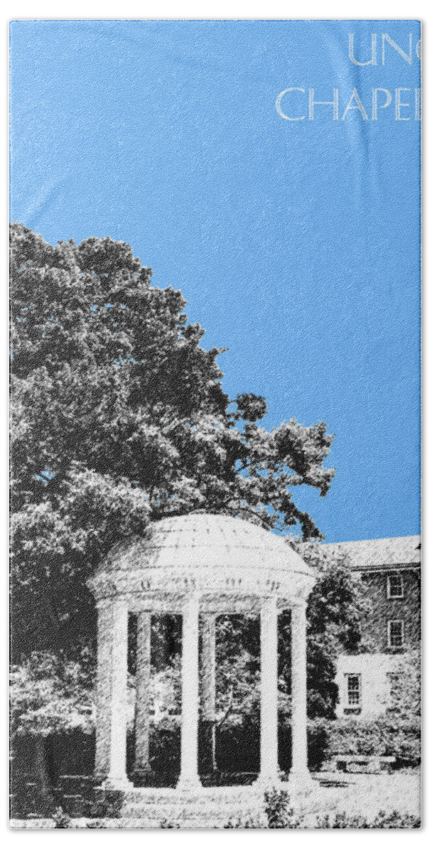 University Beach Towel featuring the digital art University North Carolina Chapel Hill - Light Blue by DB Artist