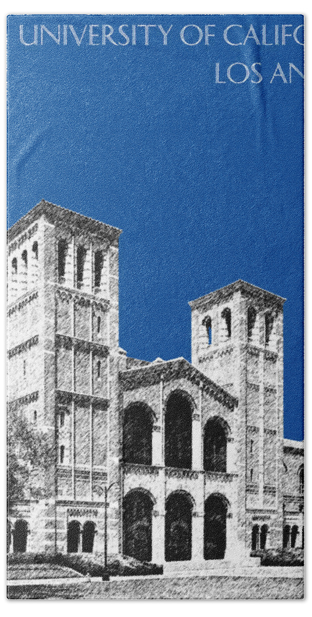 University Beach Towel featuring the digital art University of California Los Angeles - Royal Blue by DB Artist