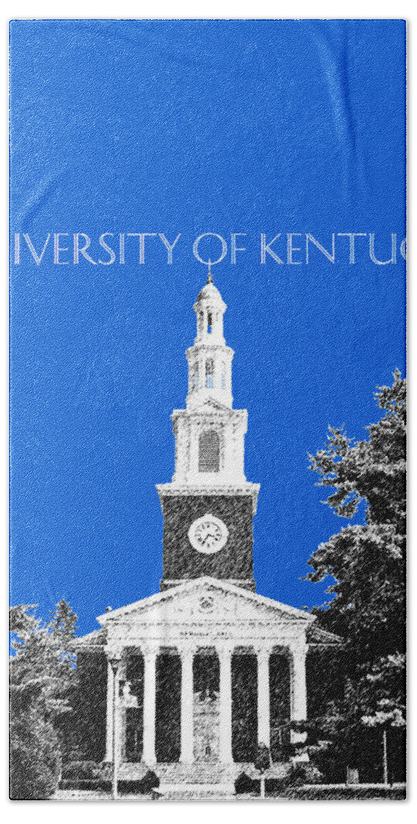 University Beach Towel featuring the digital art University of Kentucky - Blue by DB Artist