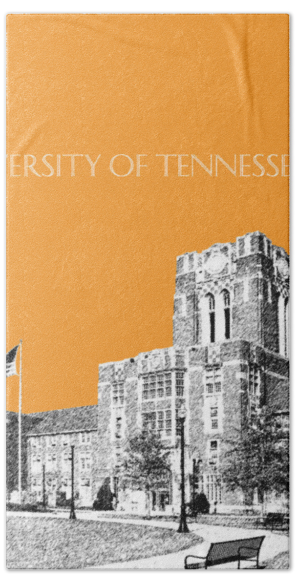 University Beach Towel featuring the digital art University of Tennessee - Orange by DB Artist