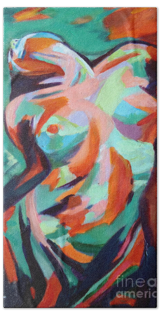 Nude Figures Beach Towel featuring the painting Uplift by Helena Wierzbicki