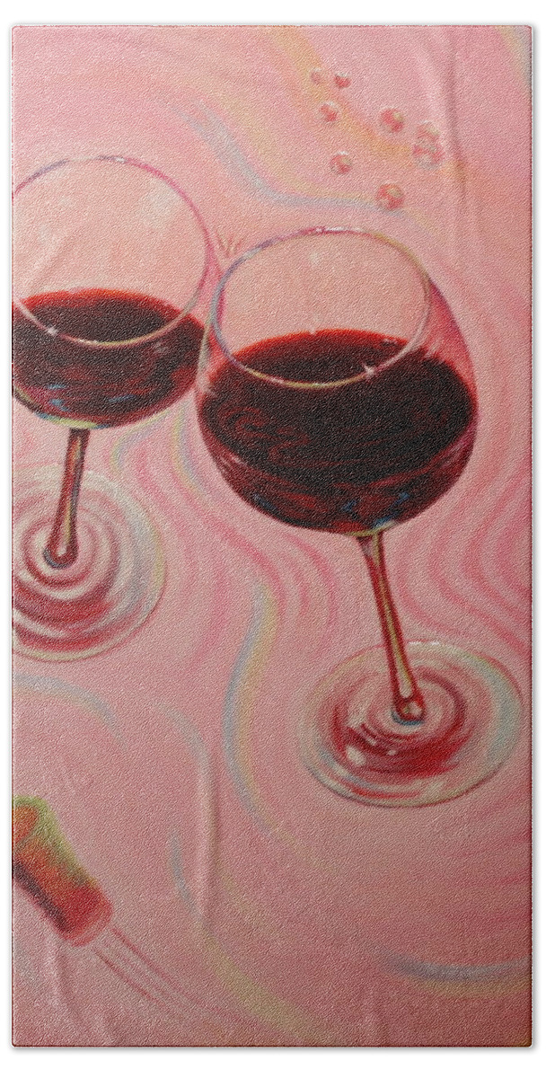 Flying Wine Cork Beach Towel featuring the painting Uplifting Spirits II by Sandi Whetzel