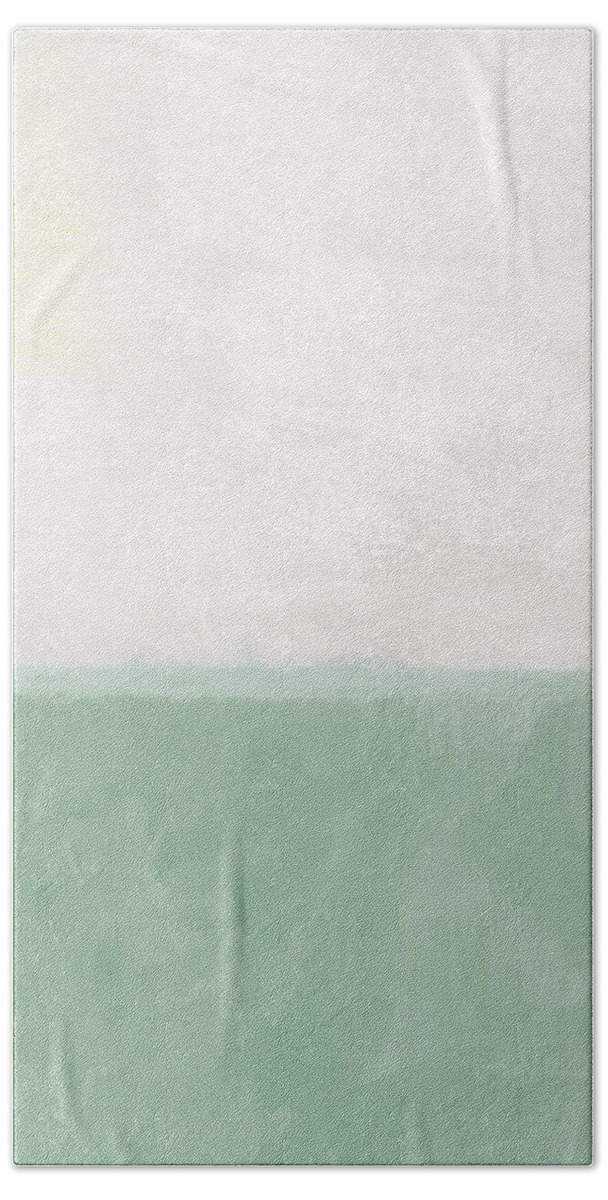 Abstract Landscape Beach Towel featuring the painting Upon Our Sighs by Linda Woods
