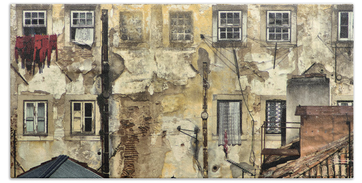 Urban Beach Towel featuring the painting Urban Lisbon by David Letts