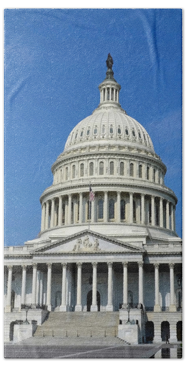 Usa Beach Towel featuring the photograph US Capitol Building by Shanna Hyatt
