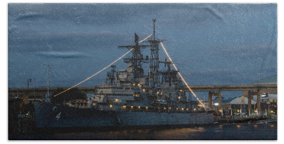 Buffalo Beach Towel featuring the photograph USS Little Rock CLG-4 by Guy Whiteley