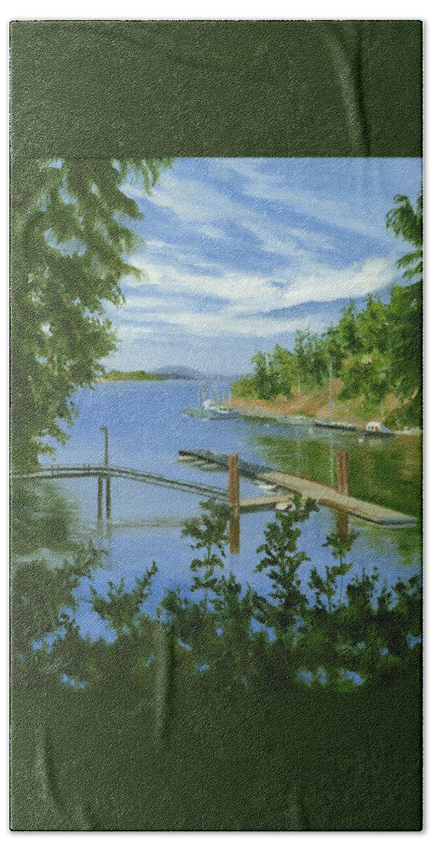 Canada Beach Towel featuring the painting Vancouver Island Victoria by Deborah Butts