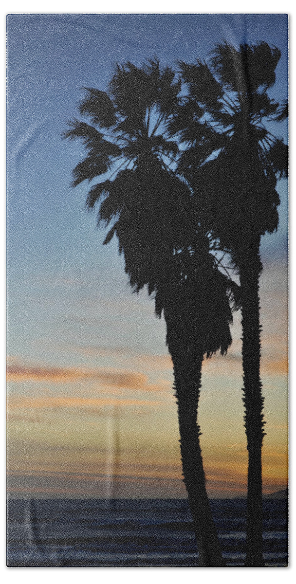 Ventura Beach Sheet featuring the photograph Ventura Palm Sunset by Kyle Hanson