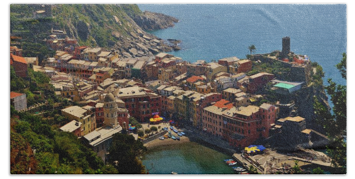 Vernazza Beach Towel featuring the photograph Vernazza - Cinque Terre by Dany Lison
