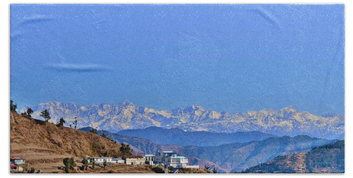 Himalayas Beach Towel featuring the photograph View From Mussorie Road - Himalayas India by Kim Bemis