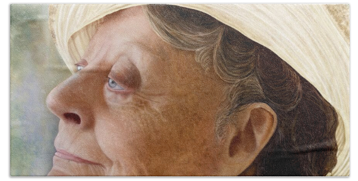Portrait Beach Towel featuring the digital art Violet by Mary Eichert