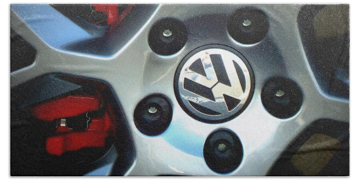 Skompski Beach Towel featuring the photograph VW GTI Wheel by Joseph Skompski