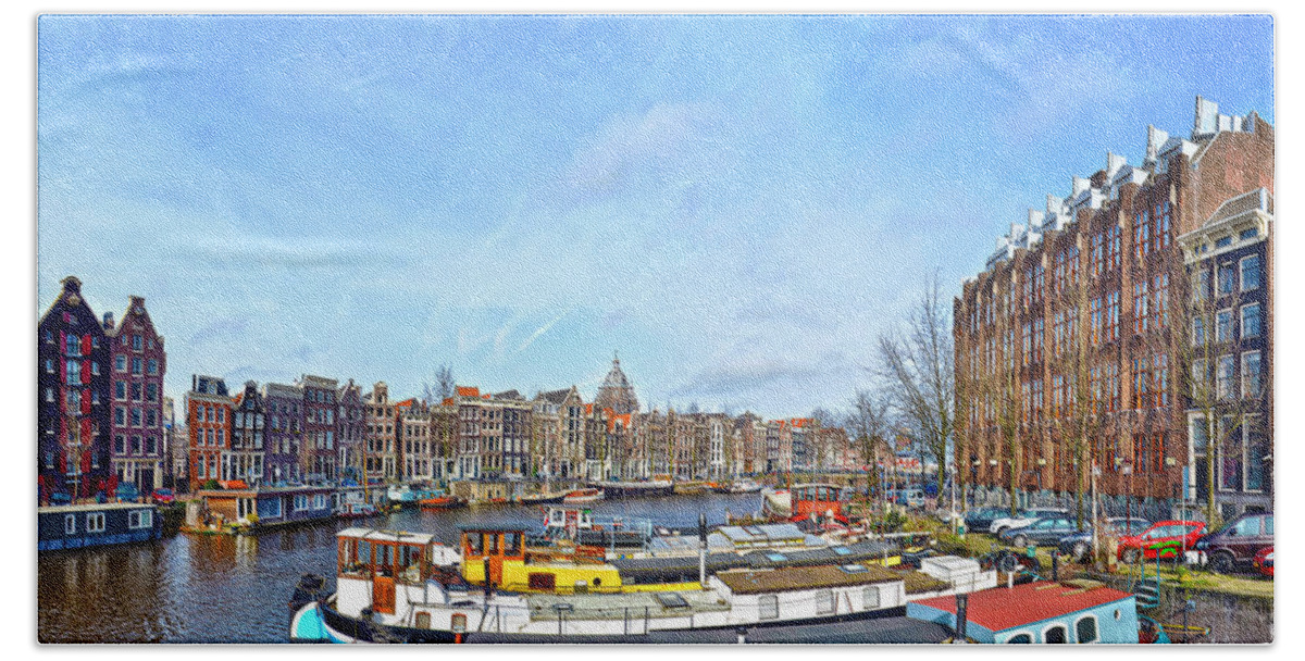 Amsterdam Beach Sheet featuring the photograph Waalseilandgracht Amsterdam by Frans Blok