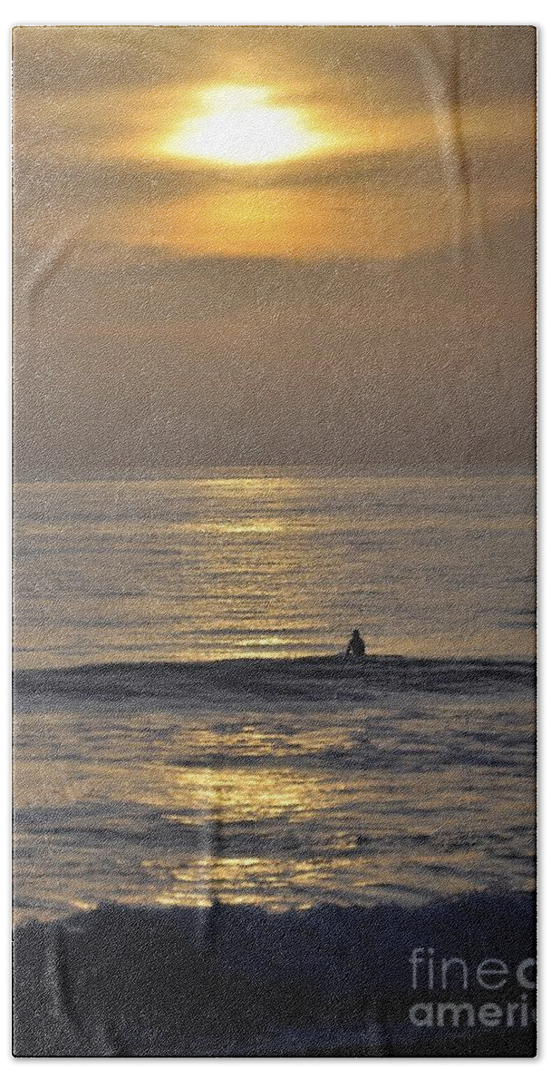Surfing Beach Towel featuring the photograph Waiting for the Ride by Bridgette Gomes