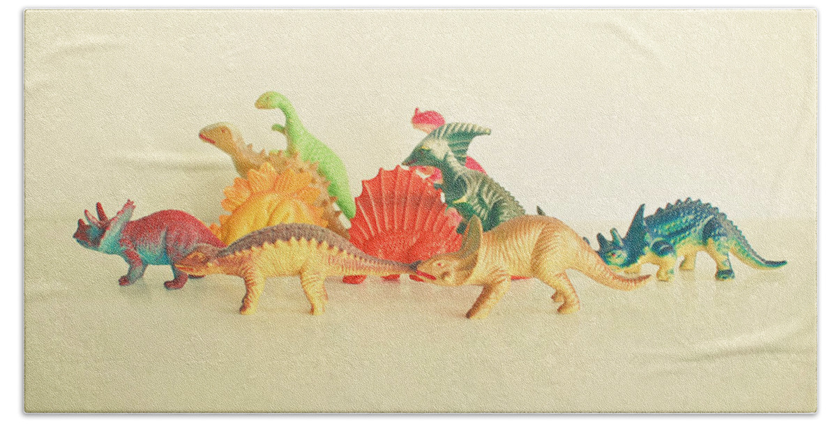 Dinosaur Photograph Beach Towel featuring the photograph Walking With Dinosaurs by Cassia Beck