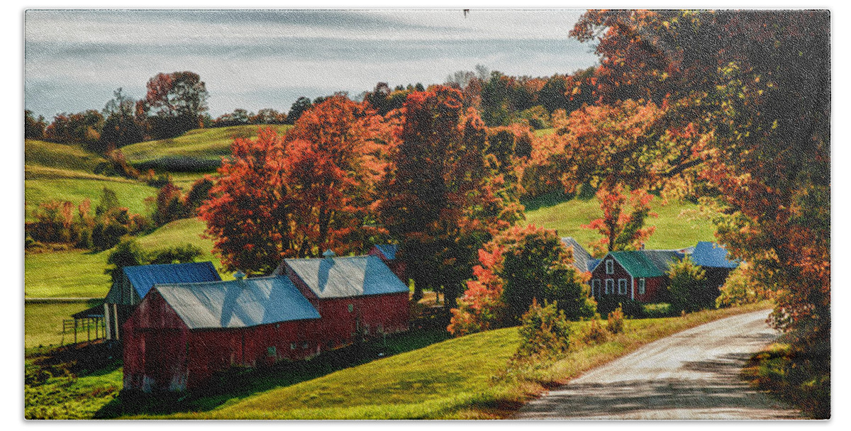  Jenne Farm Beach Towel featuring the photograph Wandering Down The Road by Jeff Folger