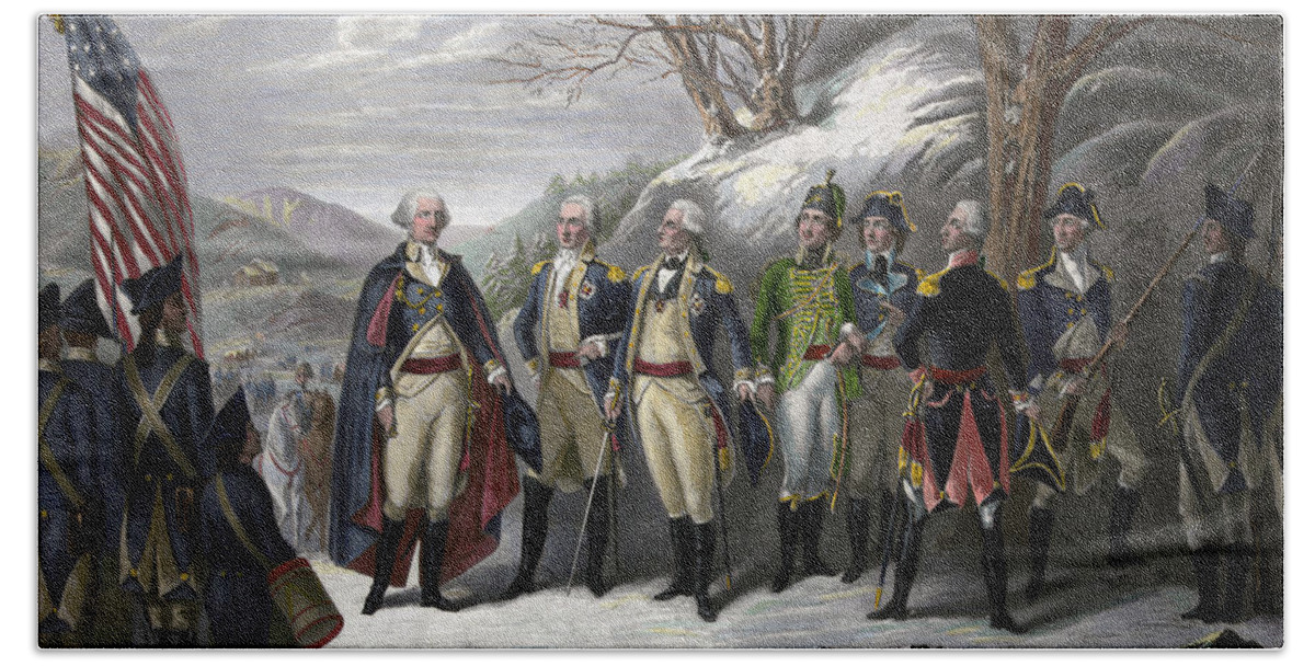 1780s Beach Sheet featuring the photograph Washington & Generals by Granger