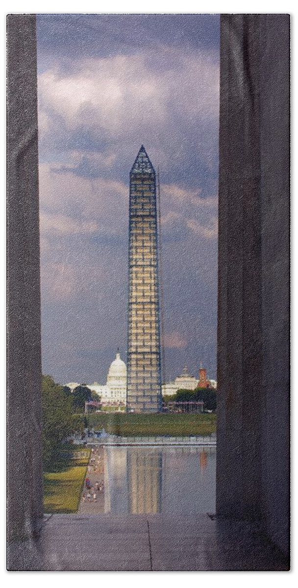 American Beach Sheet featuring the photograph Washington Monument and Capitol 2 by Stuart Litoff