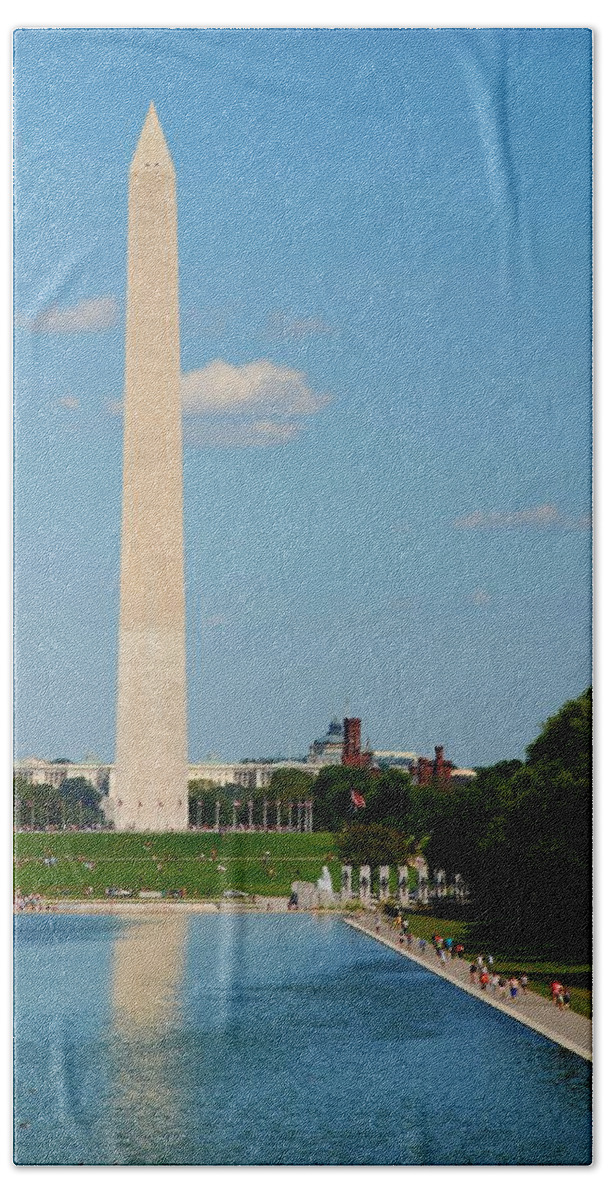 Washington Beach Towel featuring the photograph Washington Monument Reflection by Kenny Glover