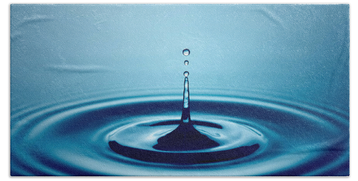 Water Beach Towel featuring the photograph Water Drop Splash by Johan Swanepoel