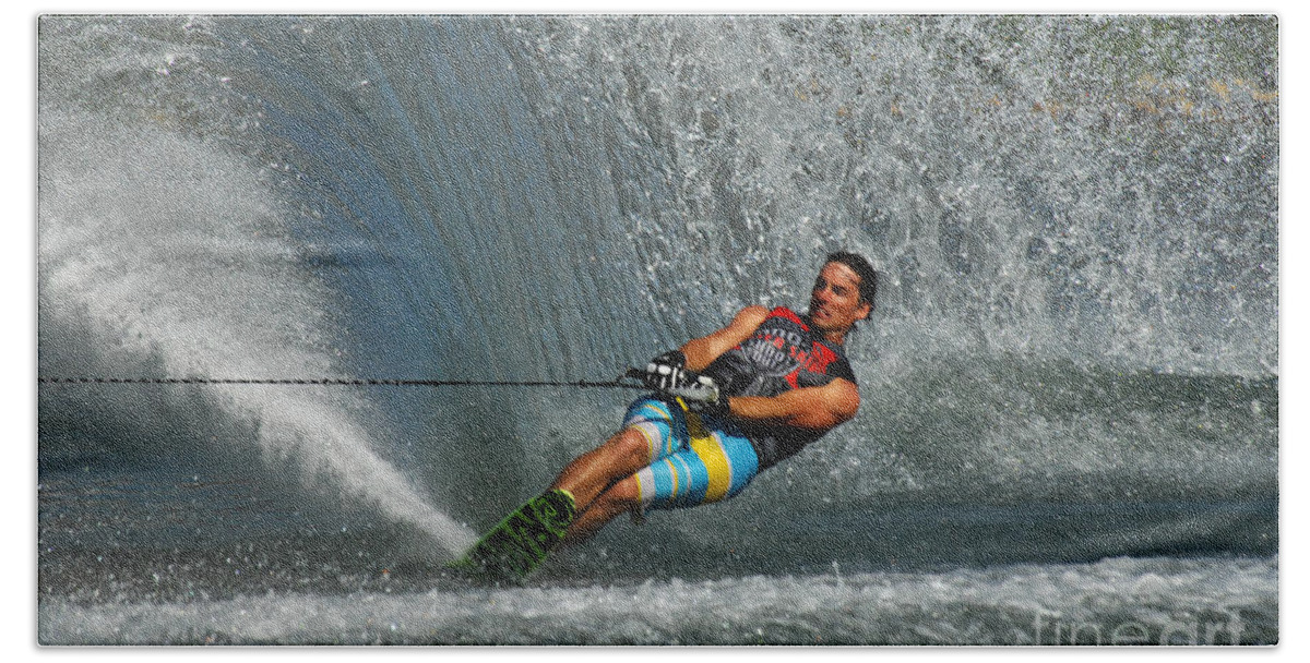 Water Skiing Beach Towel featuring the photograph Water Skiing Magic of Water 14 by Bob Christopher