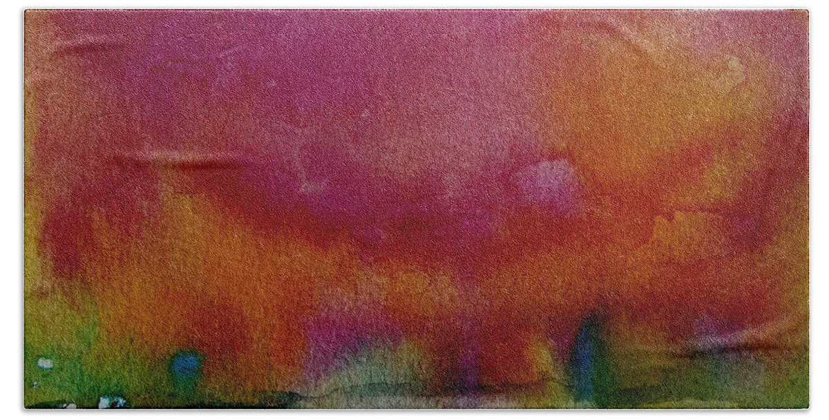 Art Beach Towel featuring the painting Watercolor Sea Expression I 4-24-12 julianne felton by Julianne Felton