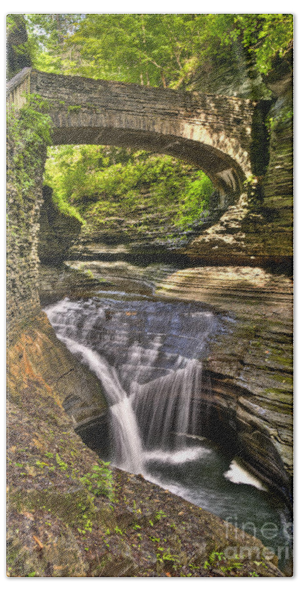 Watkins Glen Beach Towel featuring the photograph Watkins Glen Waterfalls by Anthony Sacco