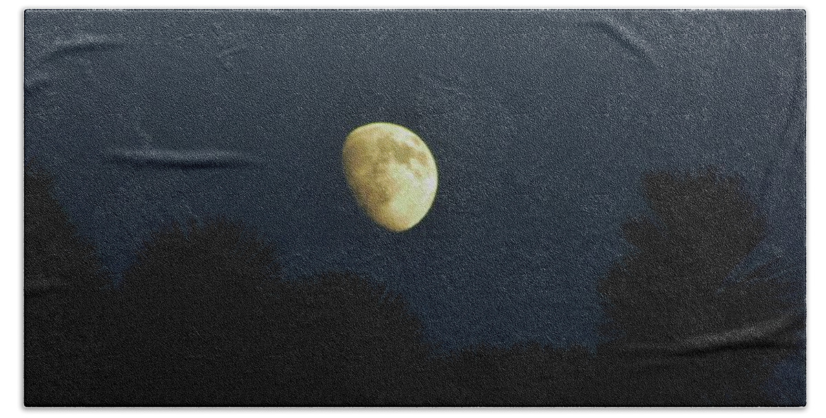 Moon Beach Towel featuring the photograph Waxing Moon Over Florida by D Hackett