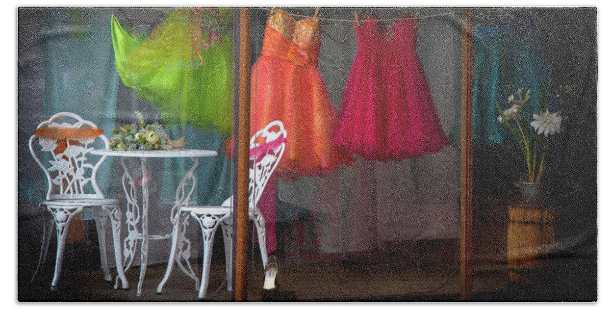 Dresses Beach Towel featuring the photograph When A Woman Dreams by Karen Wiles