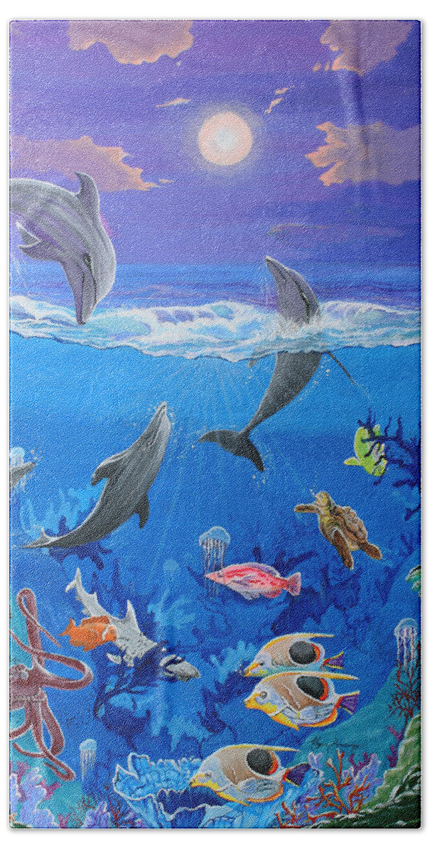 Whimsical Original Painting UNDERSEA WORLD Tropical Sea Life Art