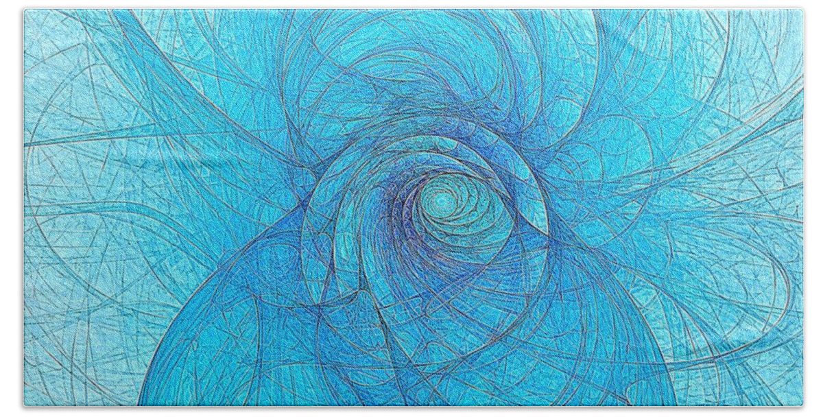  Beach Towel featuring the digital art Whirlpool Electric Blue 16x9 by Doug Morgan