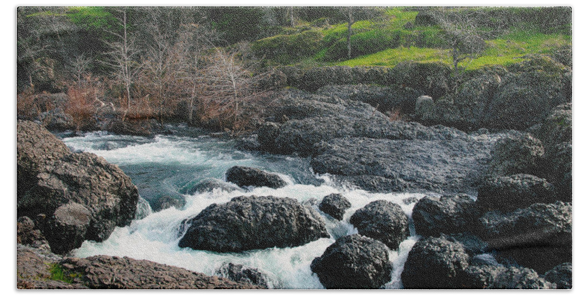 Rapids Beach Towel featuring the photograph Whitewater At Bear Hole by Robert Woodward