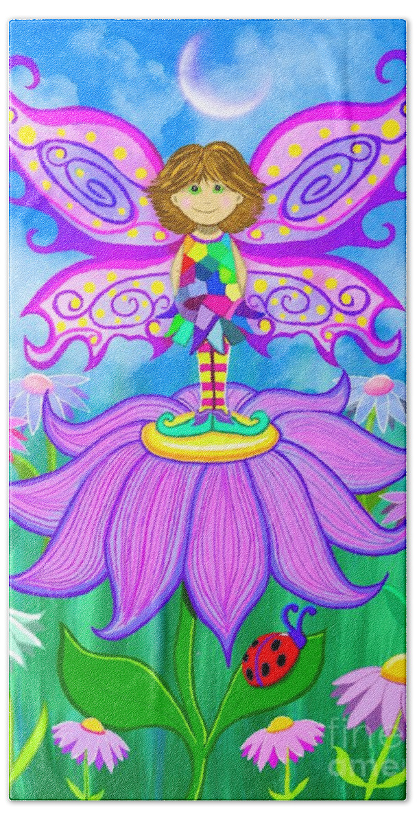 Fairy Beach Towel featuring the painting Wild Flower Fairy by Nick Gustafson