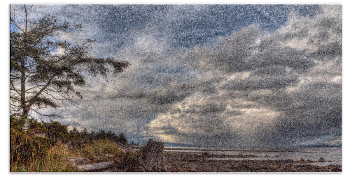 Beach Beach Towel featuring the photograph Wild Sky by Randy Hall