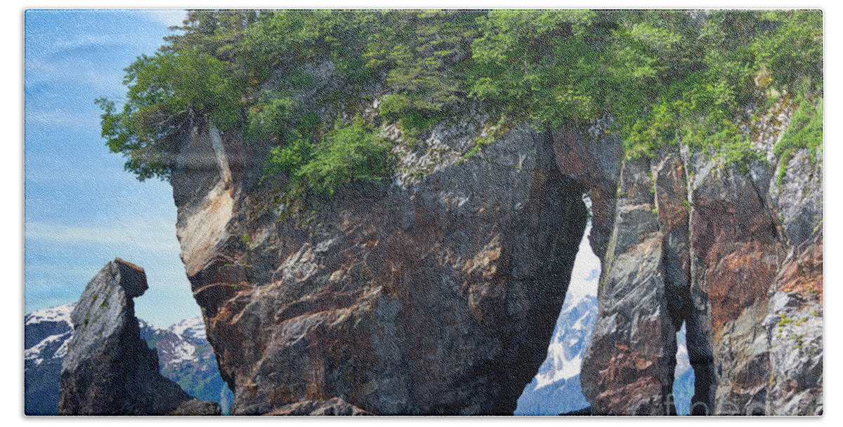 Alaska Beach Towel featuring the photograph Window Rock by Jo Ann Tomaselli